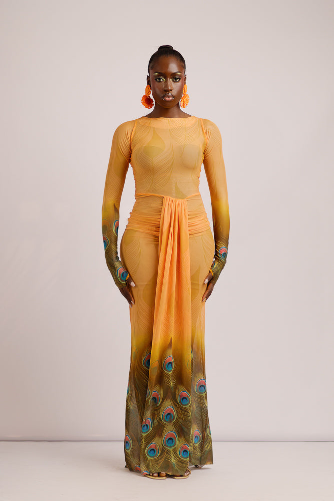 strapless open back dress DUPE OMBRE DRESS