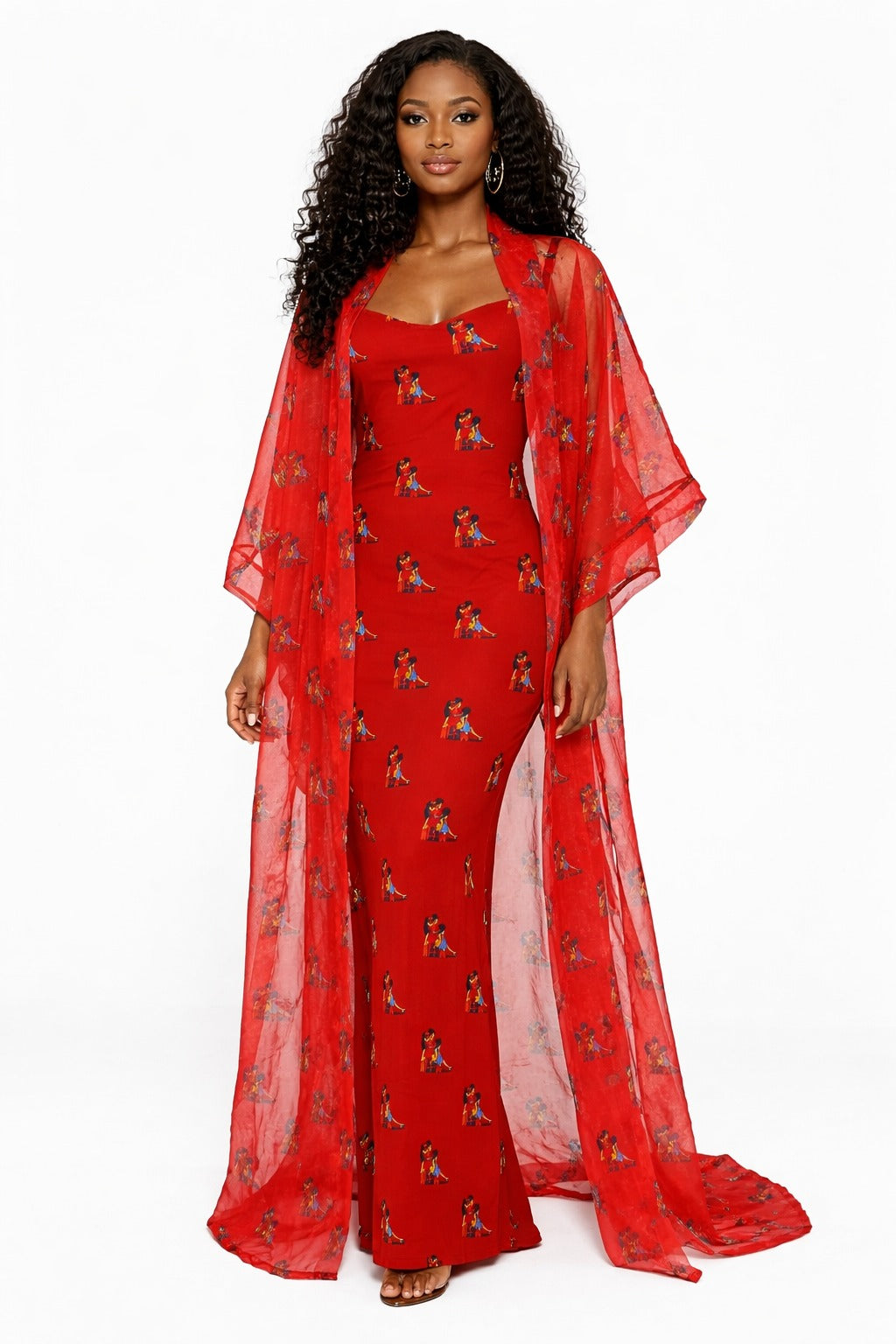 BELLA SLIP DRESS - RED