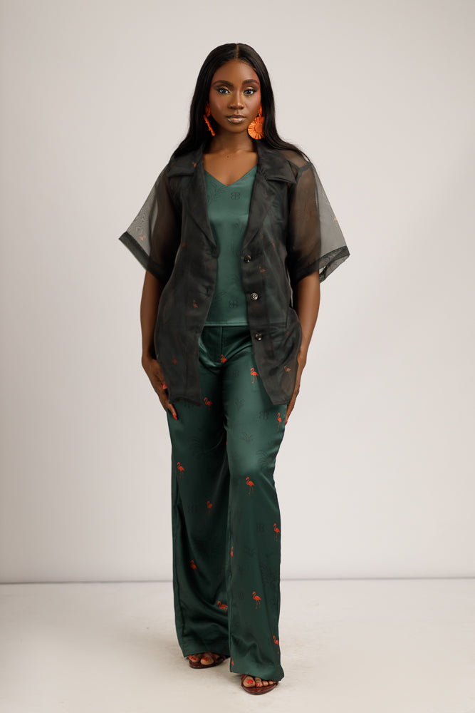 NARA VOILE SHIRT - EMERALD GREEN