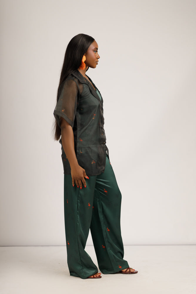 NARA VOILE SHIRT - EMERALD GREEN