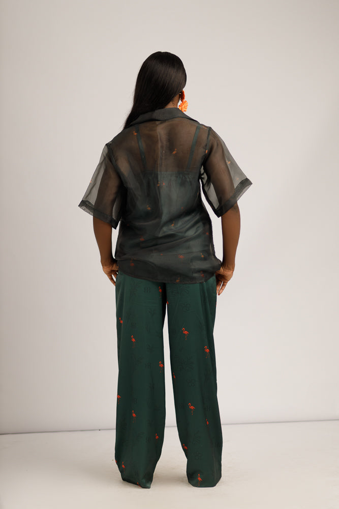 NARA VOILE SHIRT - EMERALD GREEN
