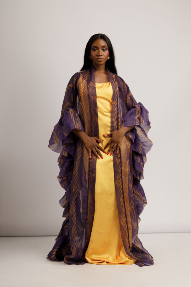 VIOLET RUFFLE AFRICANA KIMONO
