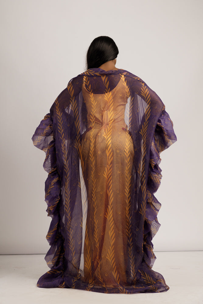 VIOLET RUFFLE AFRICANA KIMONO