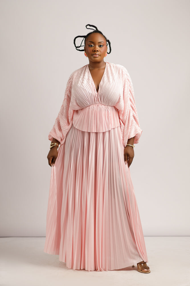 ALBA ZUKI SKIRT SET - BLUSH PINK