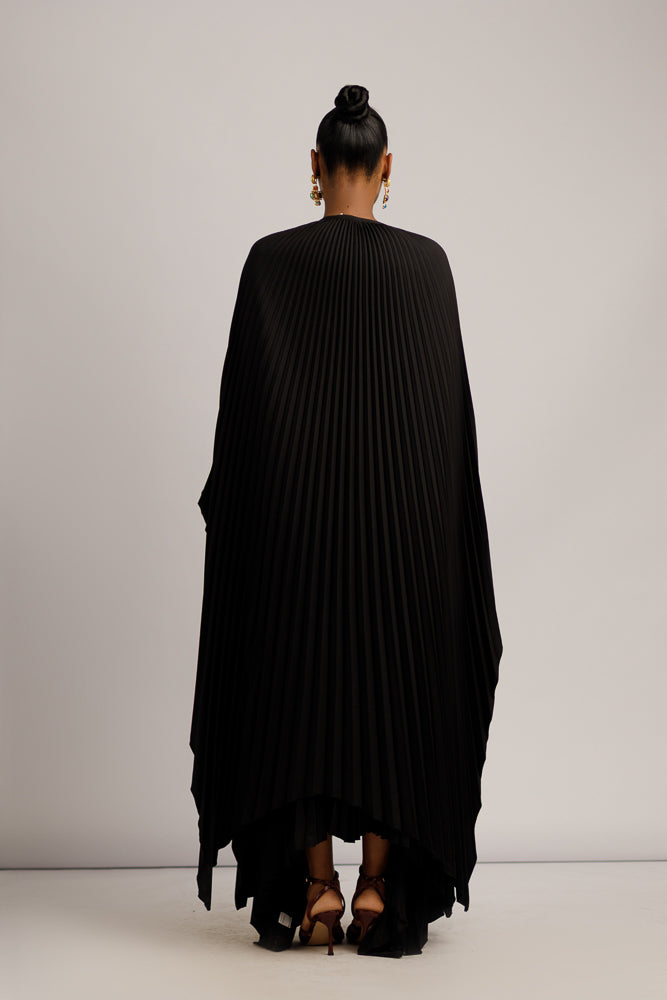 MUSE ZUKI CAPE DRESS - BLACK