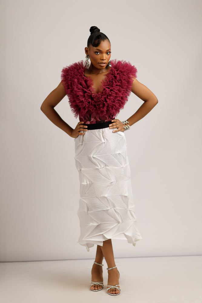 AMA ZUKI SKIRT - WHITE