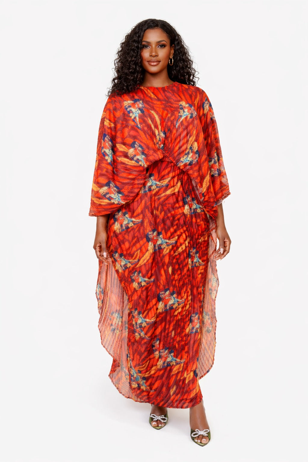 DELPHINE ZUKI CAPE DRESS - COPPER