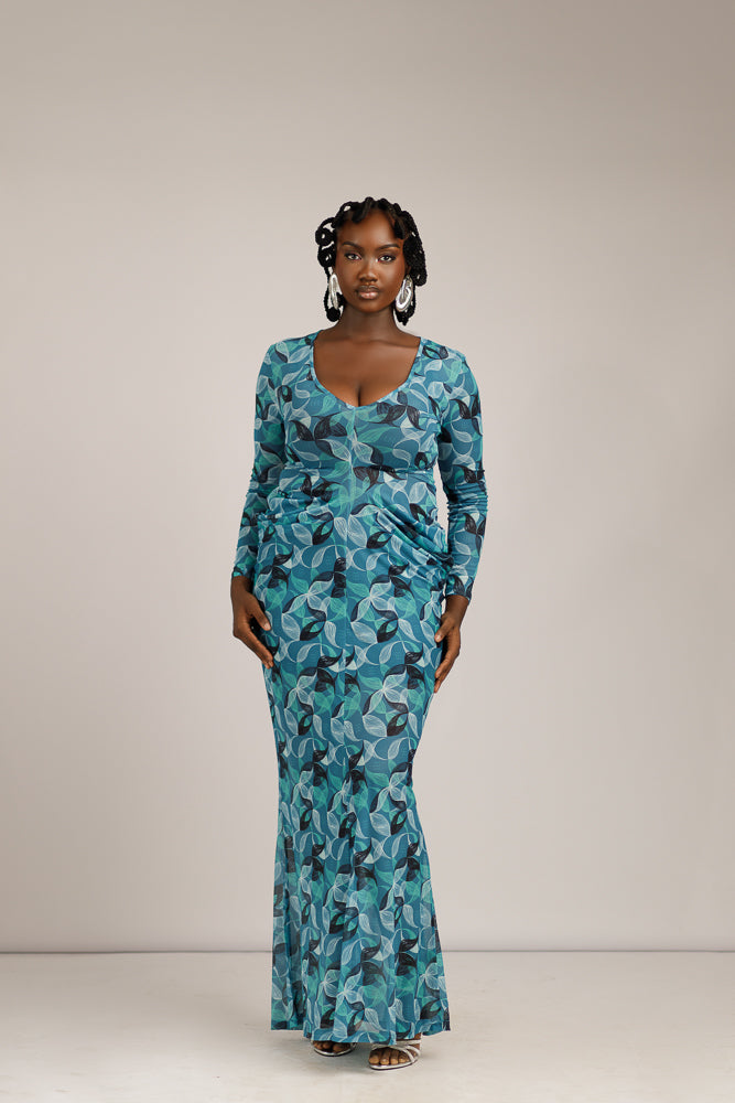 ASHLEIGH MESH DRESS – TEAL