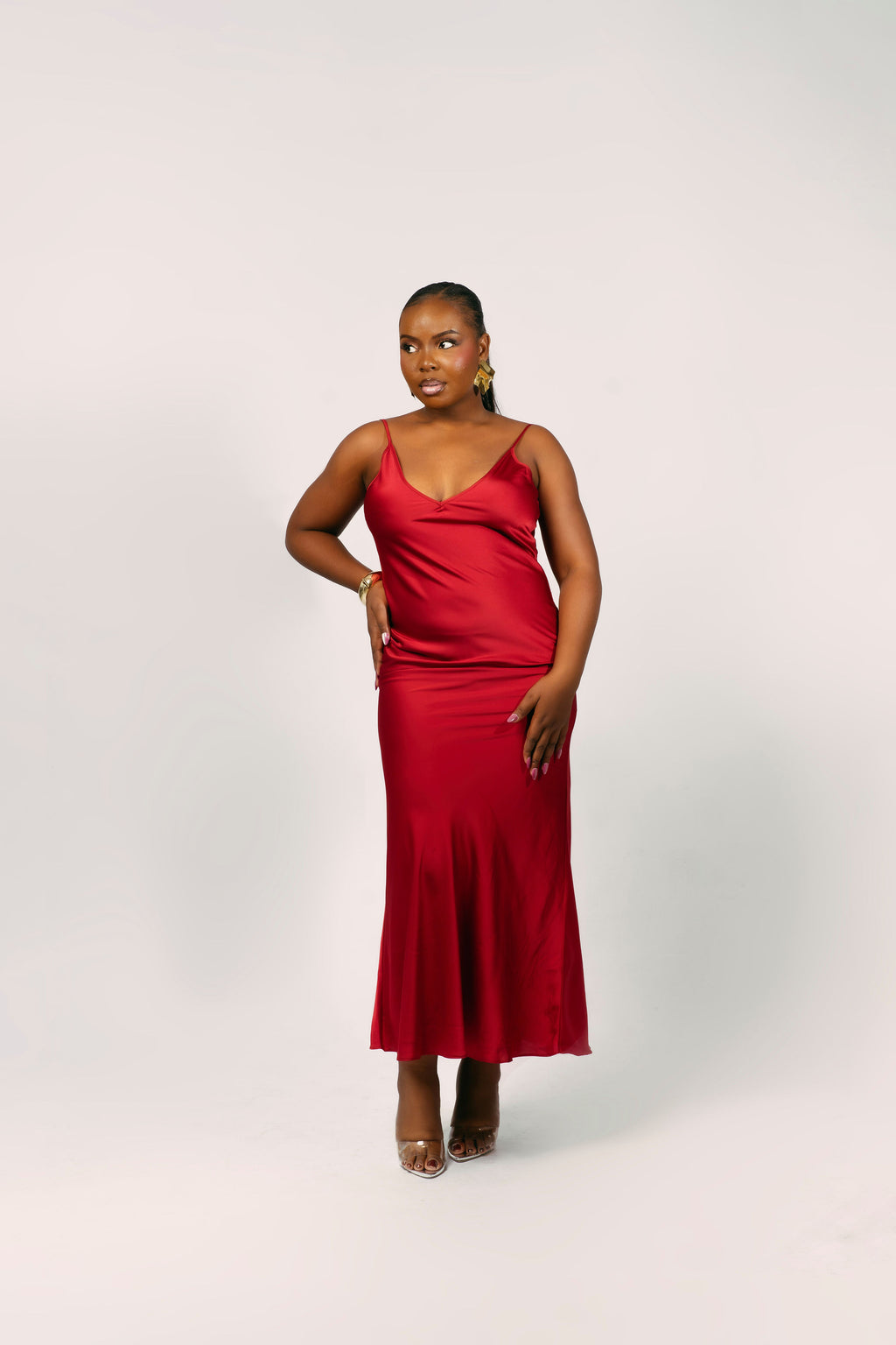 EDEN SLIP DRESS - BURGUNDY