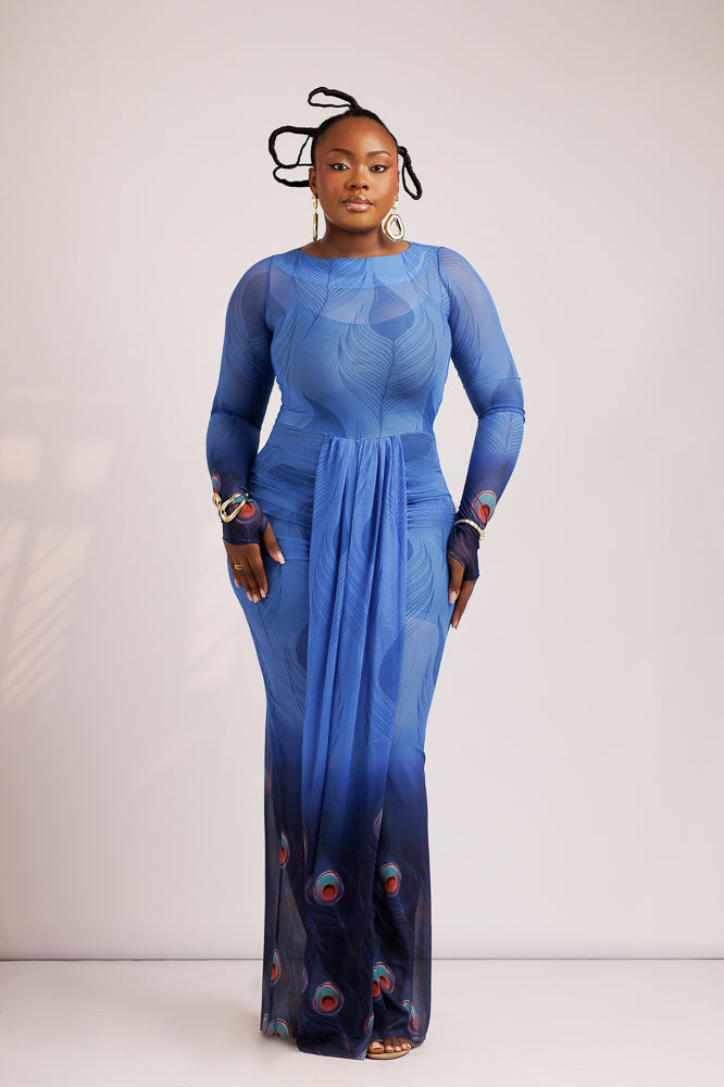 DUPE OMBRE DRESS- BLUE