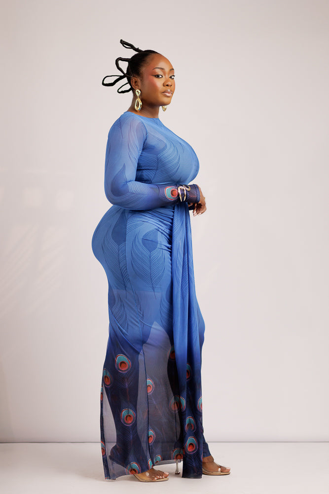 DUPE OMBRE DRESS- BLUE