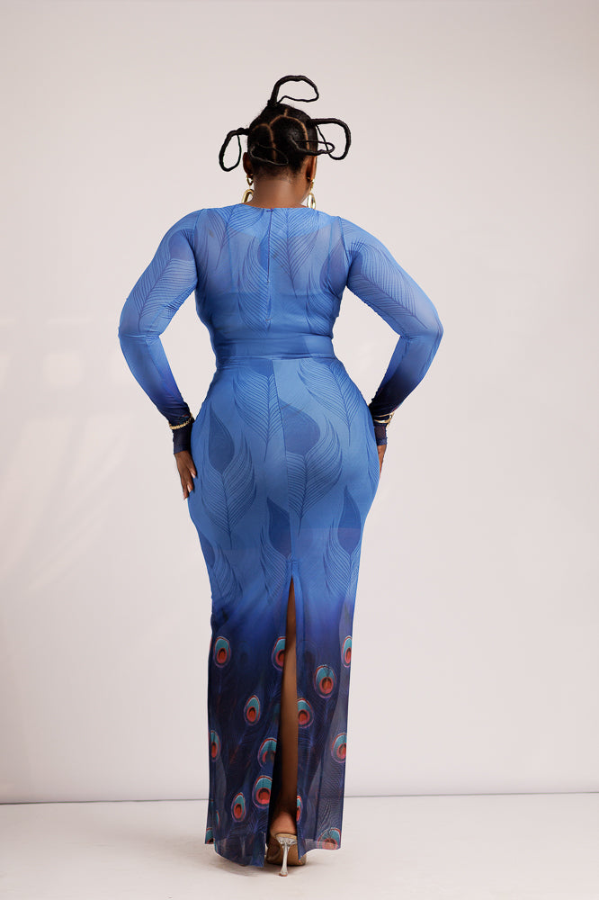 DUPE OMBRE DRESS- BLUE