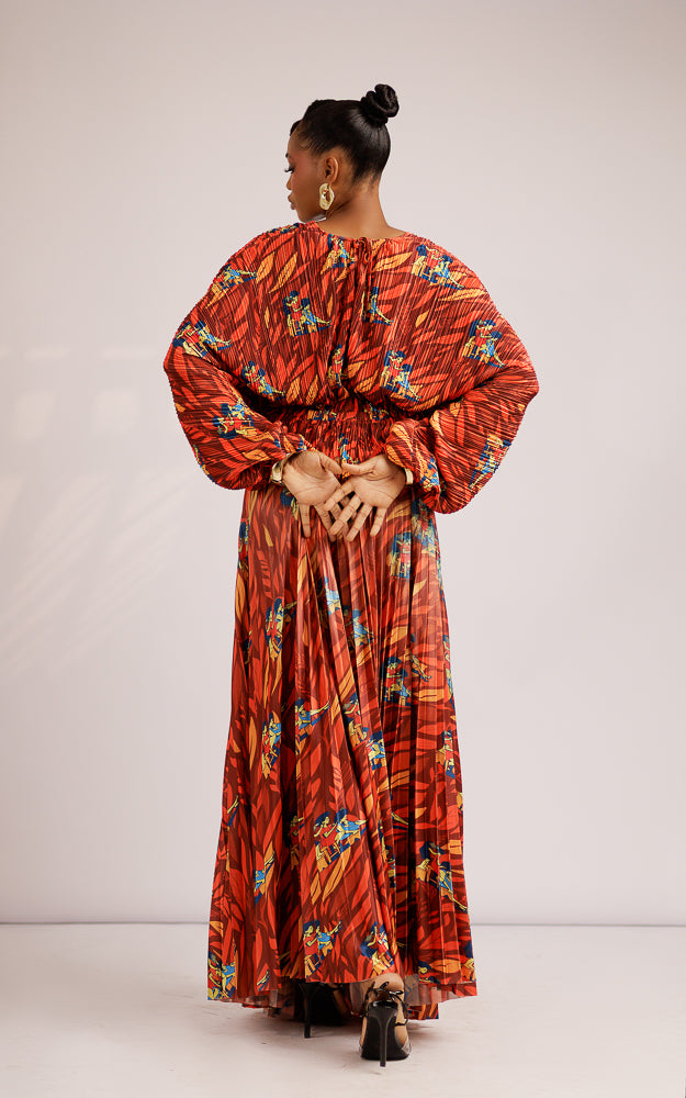 ALBA ZUKI PRINTED SKIRT SET- COPPER