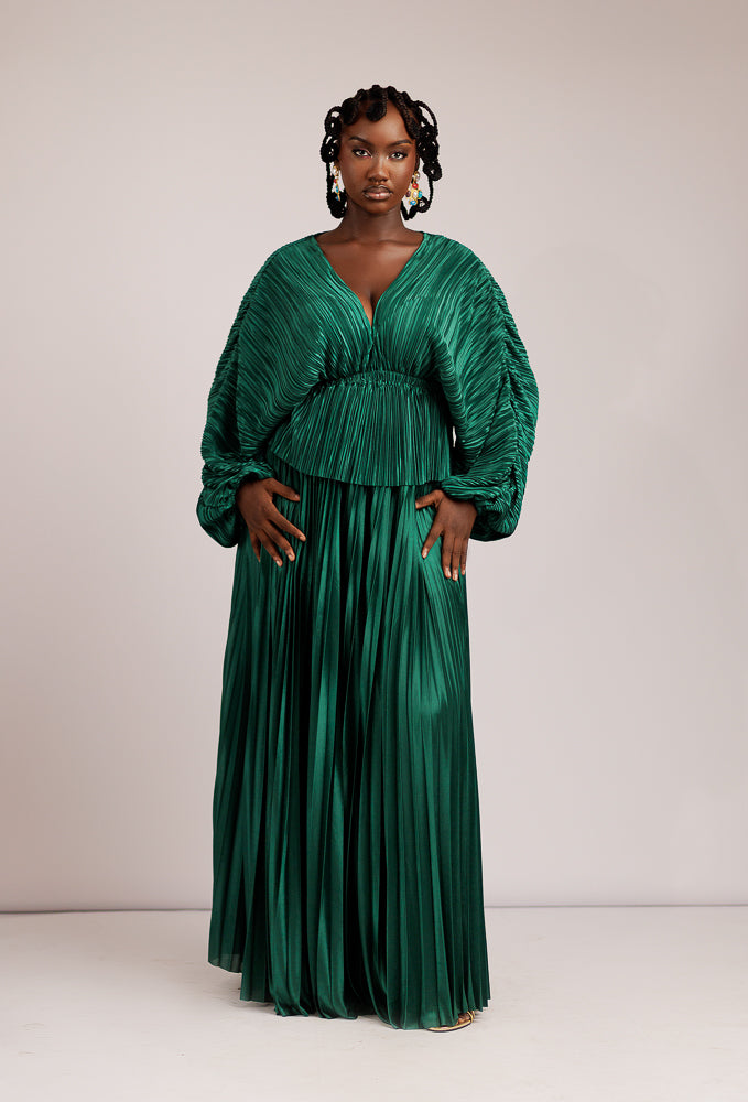 ALBA ZUKI SKIRT SET - EMERALD GREEN