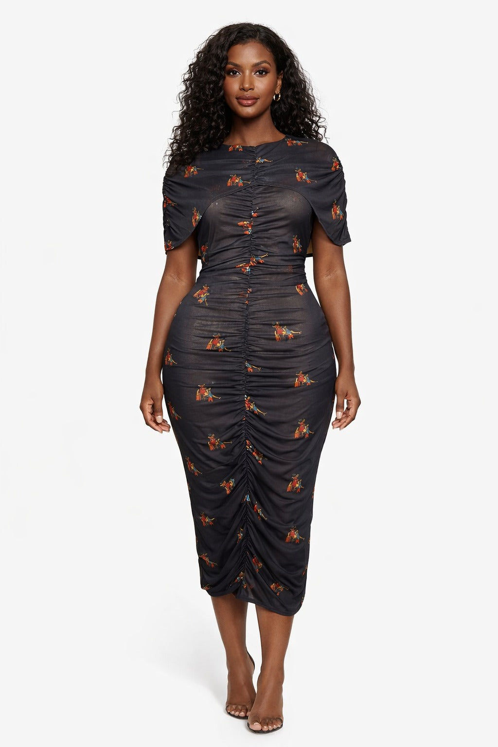 LUCY MESH DRESS - BLACK