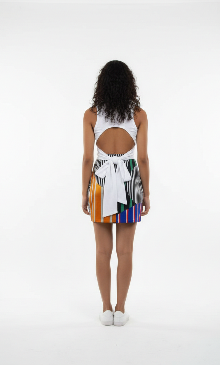 THE TOLANI SHORT SKIRT - BLUE