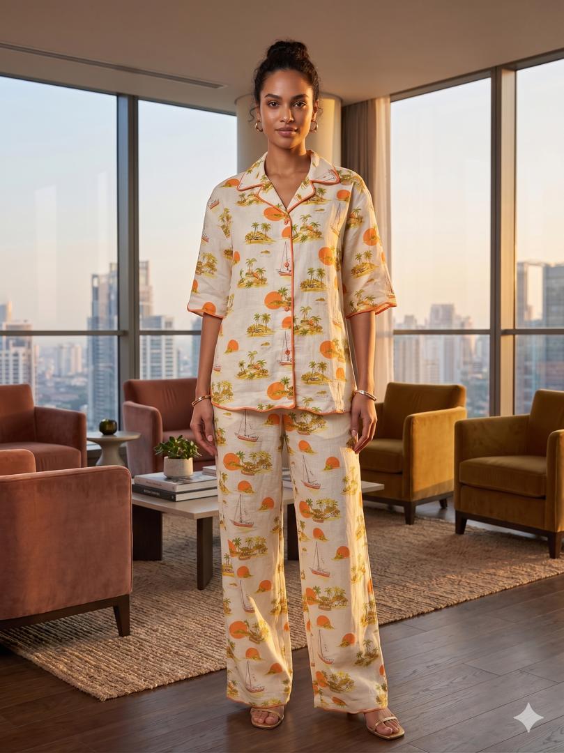 CANNES PANT SET - ORANGE