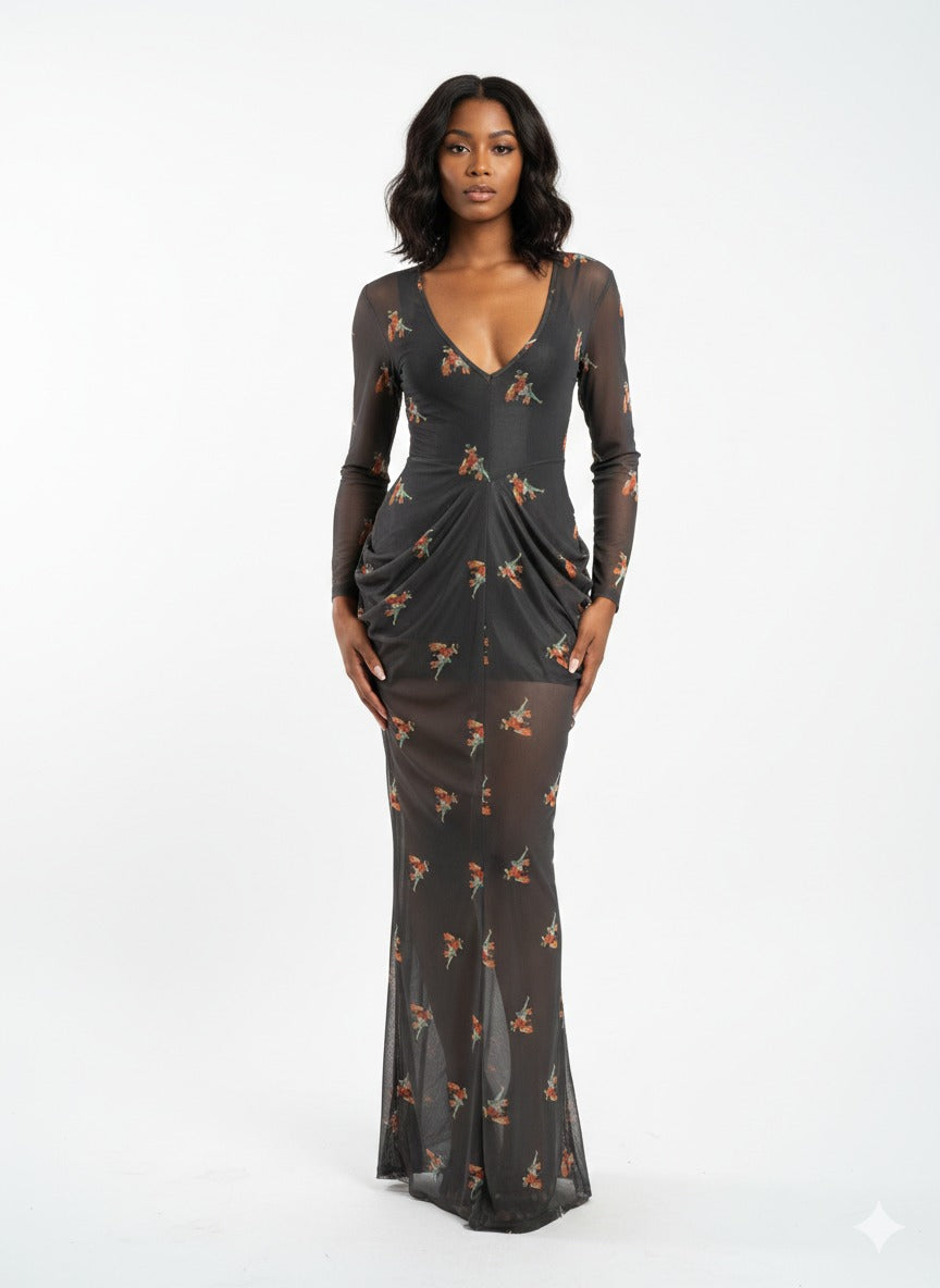 ASHLEIGH MESH DRESS – BLACK