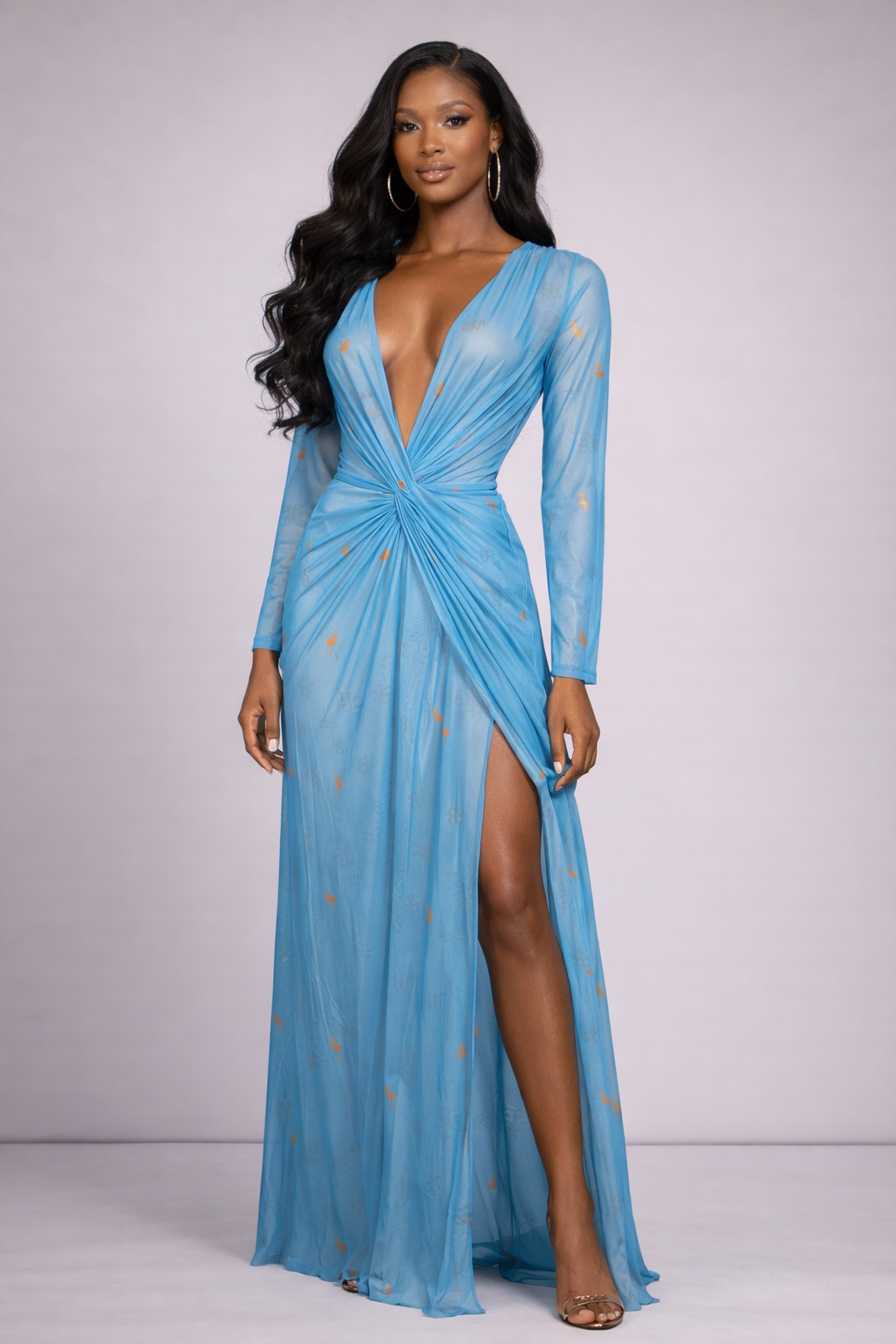 NOLANI KNOT DRESS - BLUE