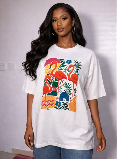 DOS FLAMINGO TSHIRT- WHITE