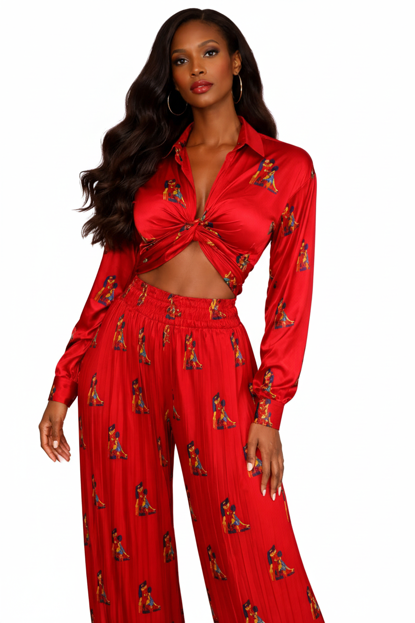 FARI WRAP CO-ORD SET - ORANGE