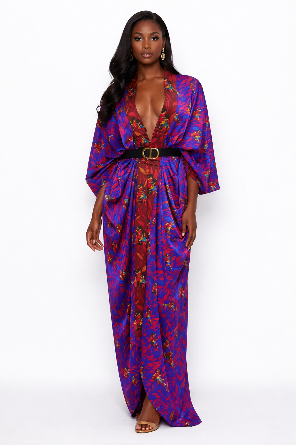 FOLAKEMI SILK KIMONO - BLUE