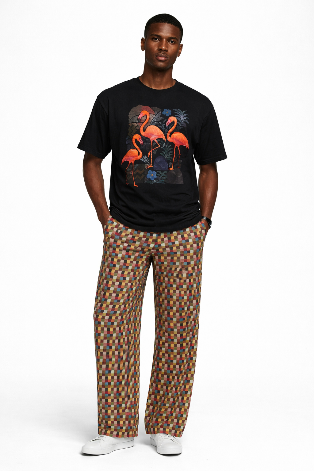 DOS FLAMINGO TSHIRT- BLACK