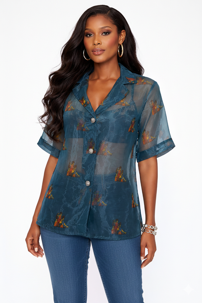 NARA HERITAGE SHIRT - TURQUOISE