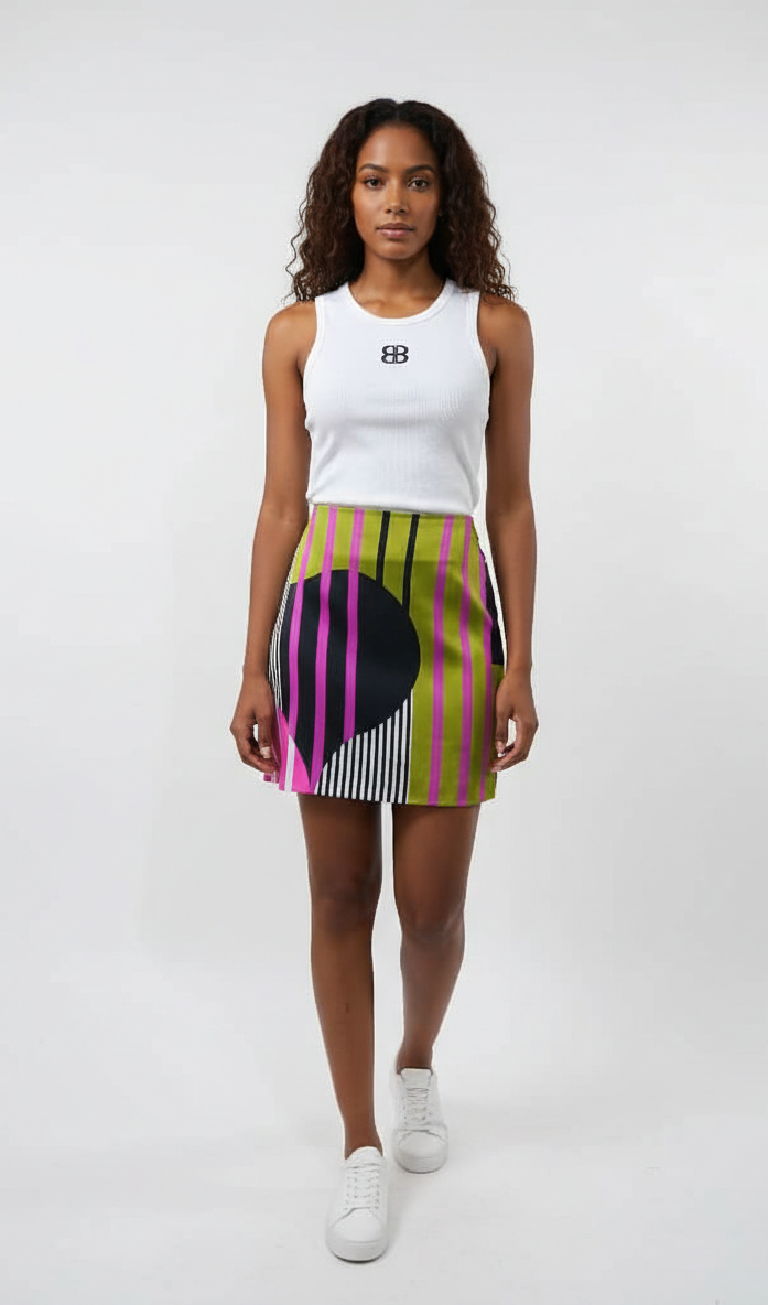 TOLANI SHEEN SKIRT- GREEN