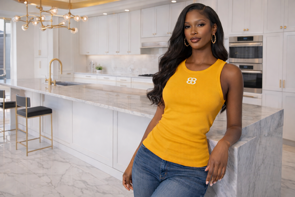 THE DOS TIE TANK TOP - YELLOW