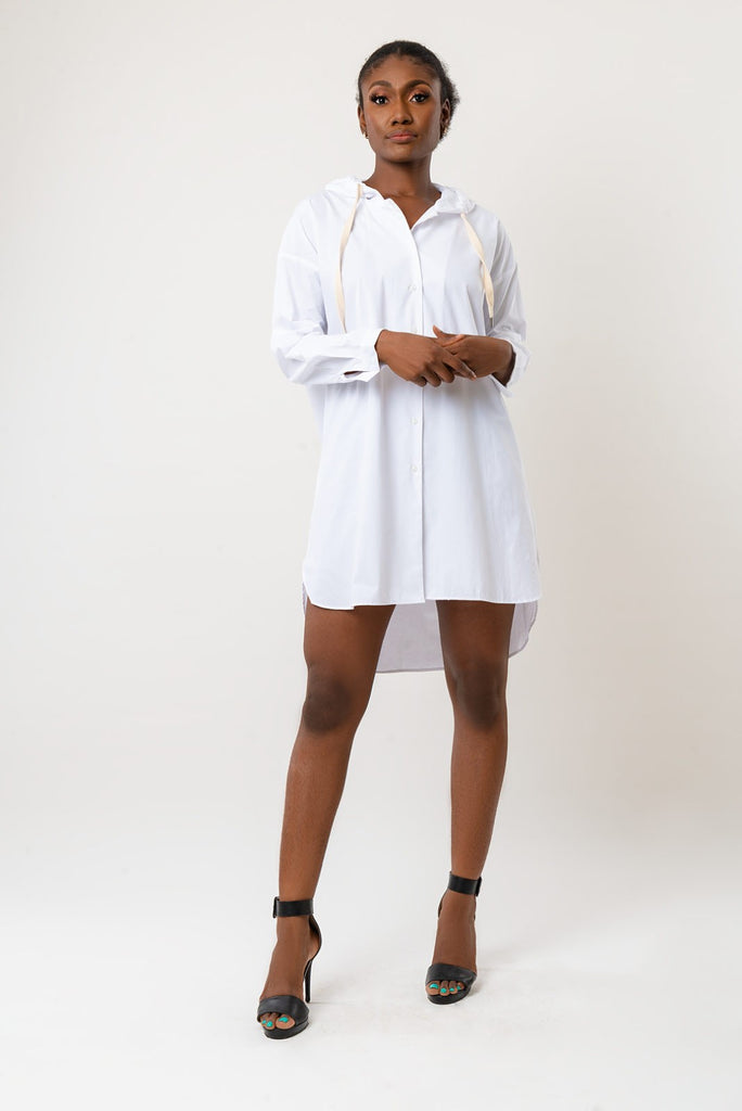 Ladies Casual Loose White Long Sleeve Sexy Shirt Dress in Lekki - Clothing,  Dales Store Ng